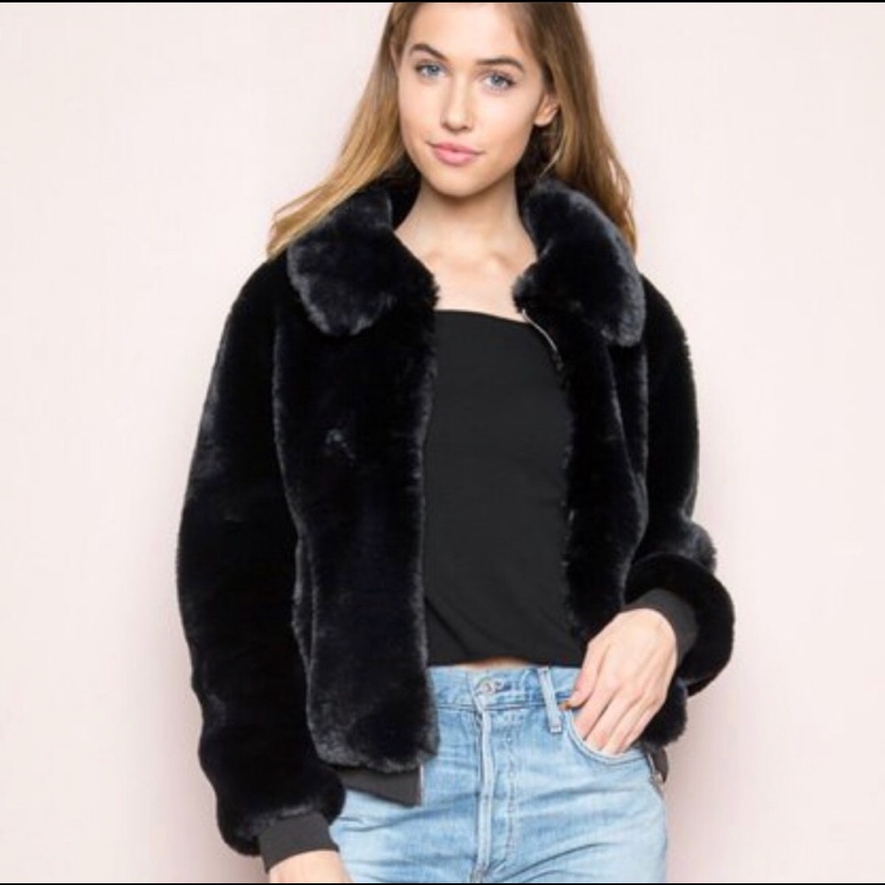 Georgina Black Fur Jacket— Perfect Condition